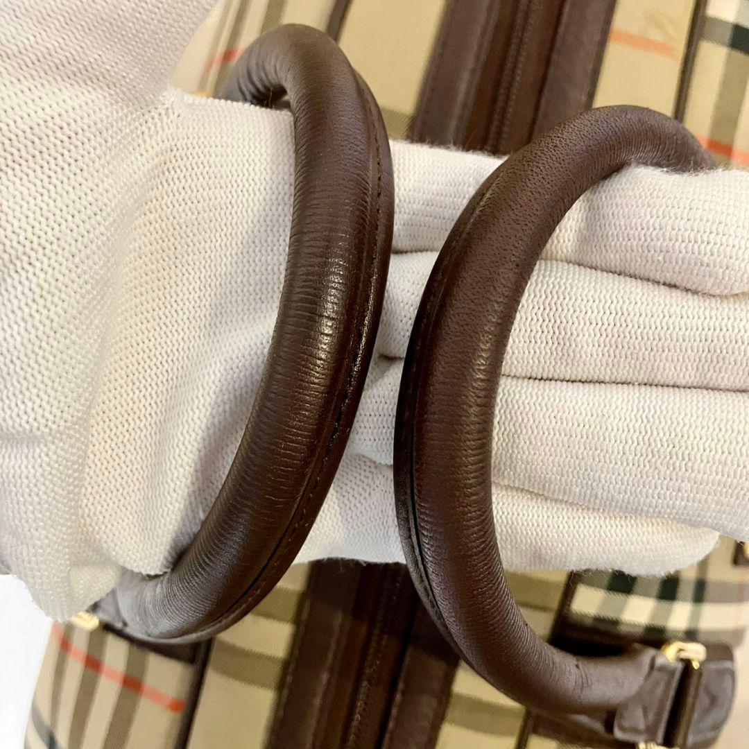 美品 バーバリー ボストンバッグ レザー キャンバス シャドーホース 美品 バーバリー ボストンバッグ レザー キャンバス シャドーホース