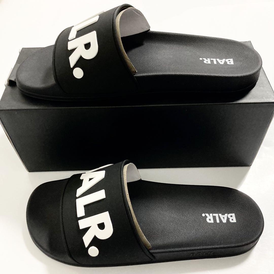 新品 定価1.6 BALR. サンダル 43 ブラック ロゴ