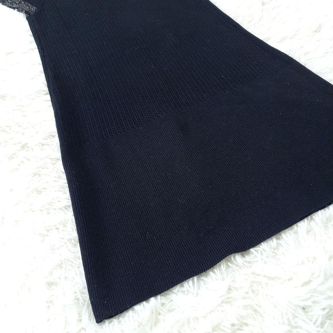 シャネル　ニット　Aライン　ワンピース　ココマーク　CC　プレート　絹　●美品●