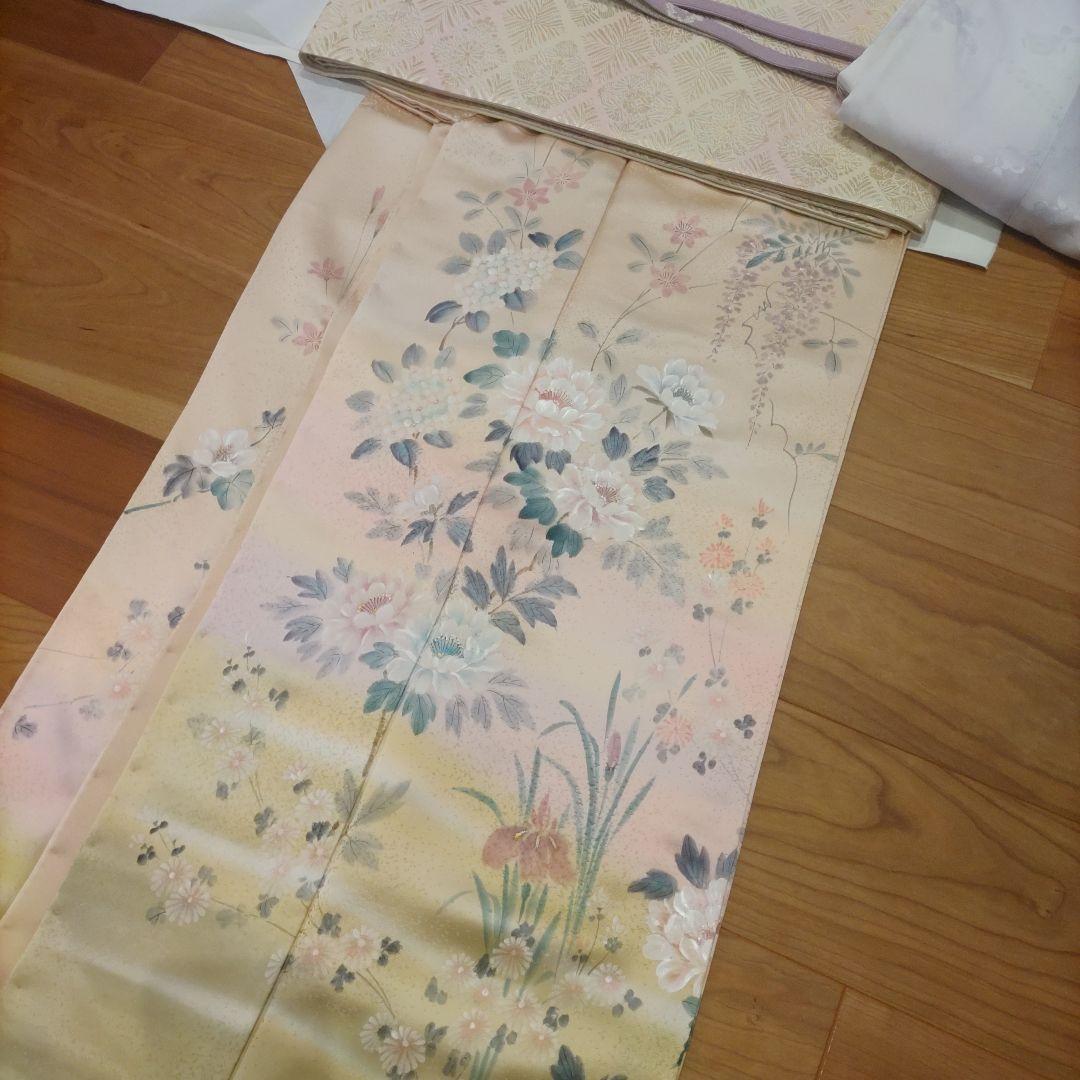 限定値下げ　訪問着 薄ピンク ベージュ　正絹　淡色　七五三ママ　卒業式　卒園式