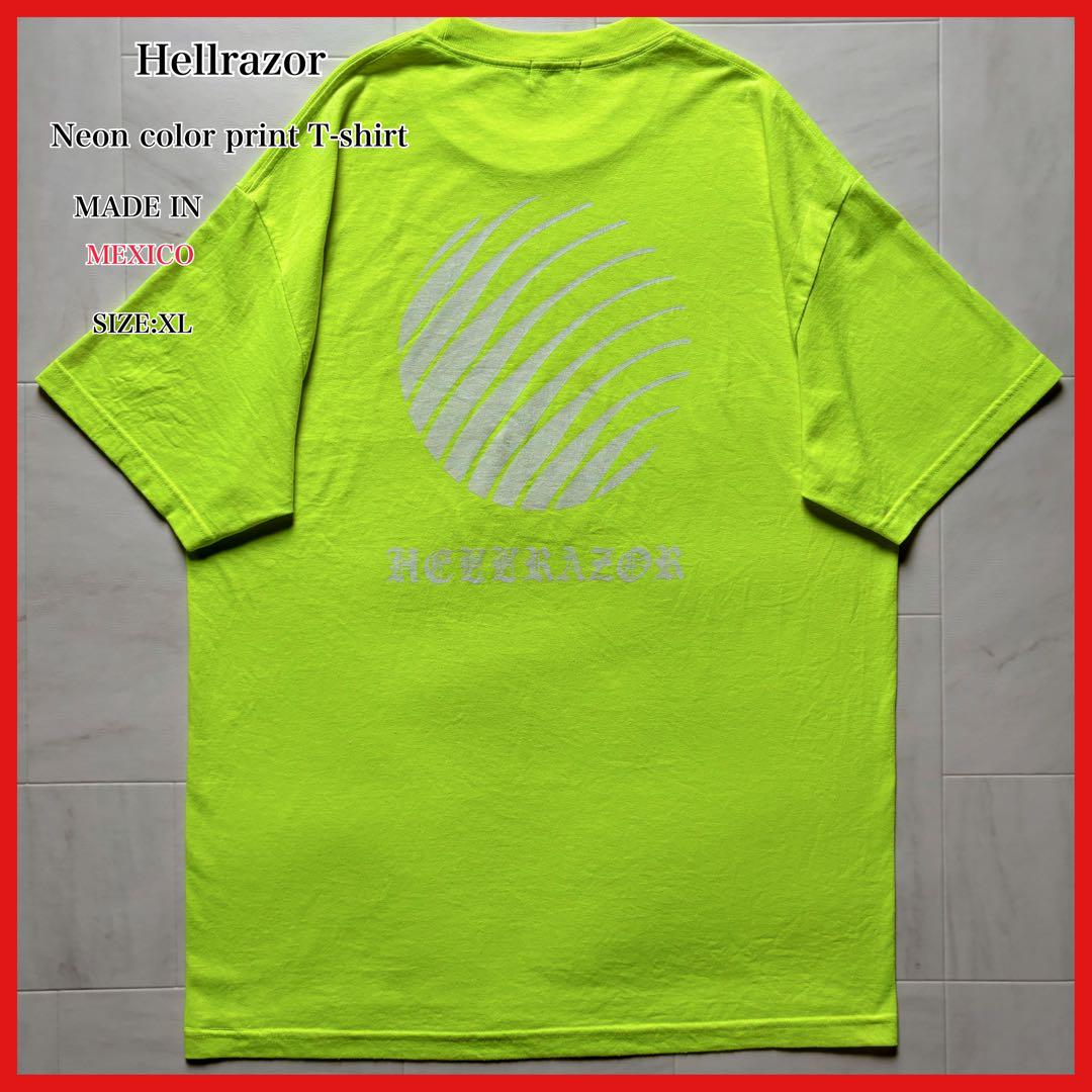 【メキシコ製】 ヘルレイザー プリントTシャツ デカロゴ ネオンカラー XL 5,376円
