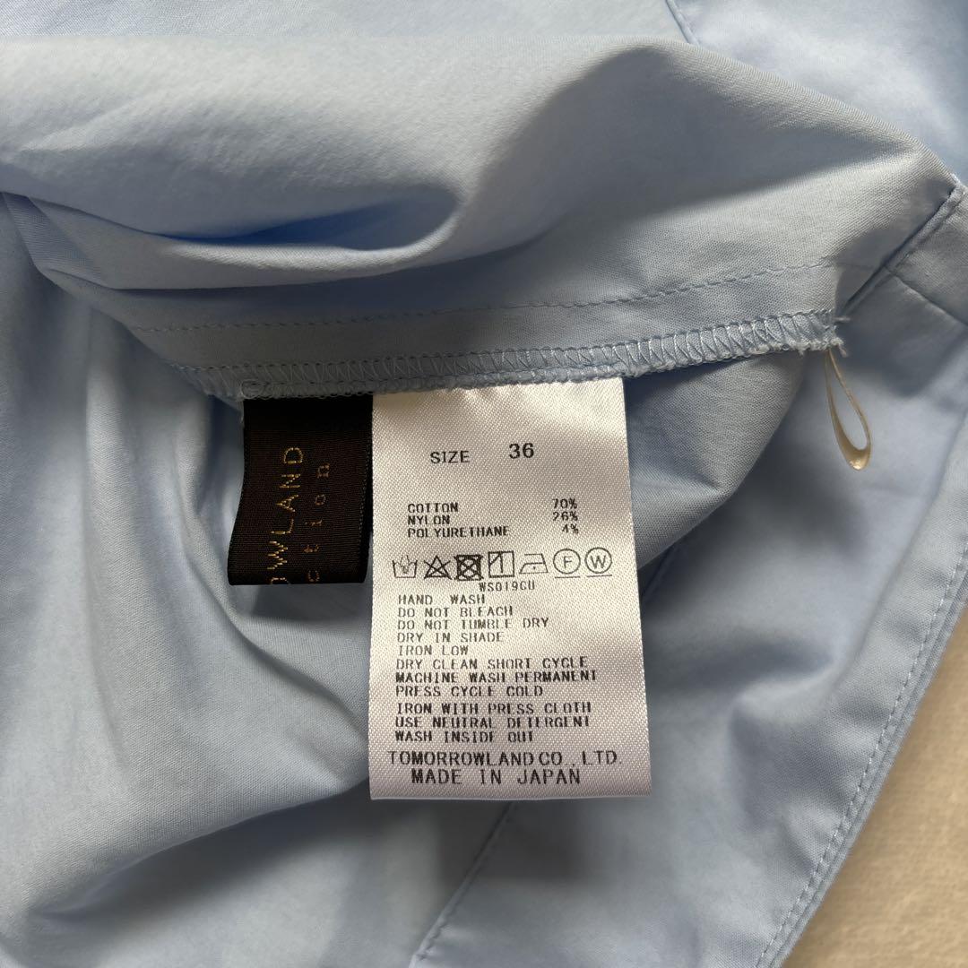 極美品・23ss トゥモローランド　ストレッチブロード パフスリーブ ブラウス