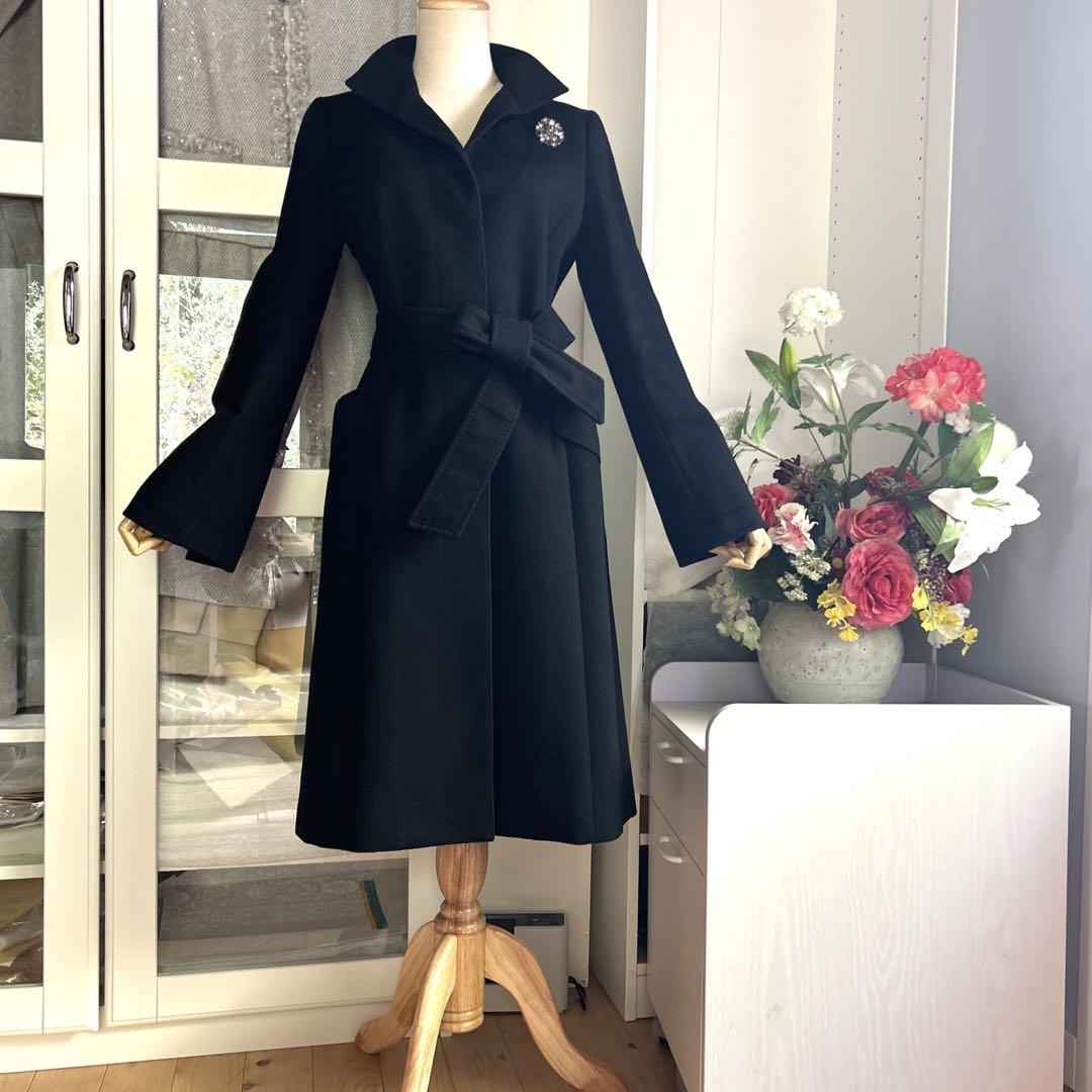 美品　ICB オンワード堅山　上質カシミヤ100% シンプルなデザインコート