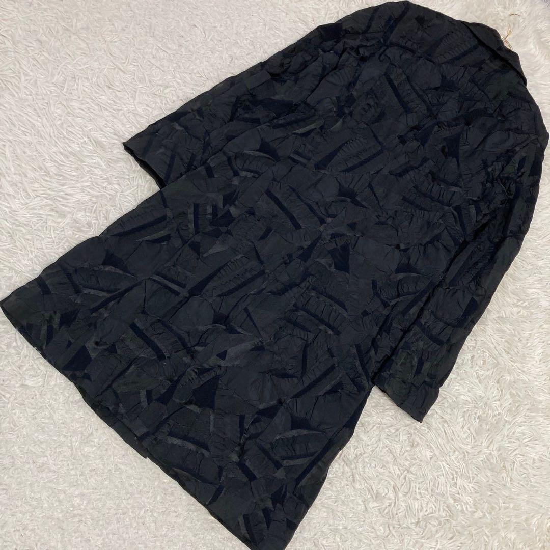 ISSEY MIYAKE ジャケットコート 総柄 ブラック 2 ロングコート