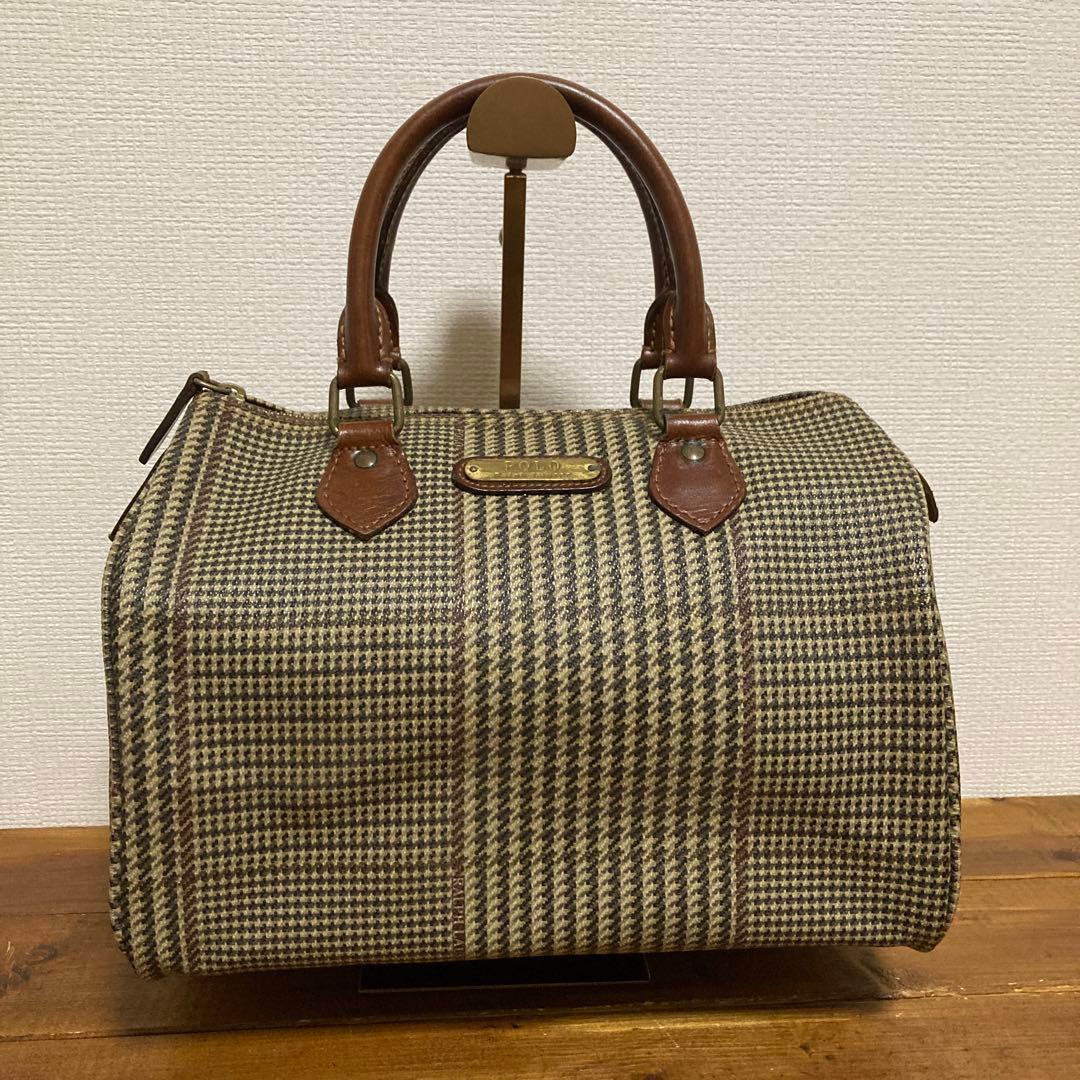 ポロラルフローレン　PVC 千鳥柄　ミニボストンバッグ