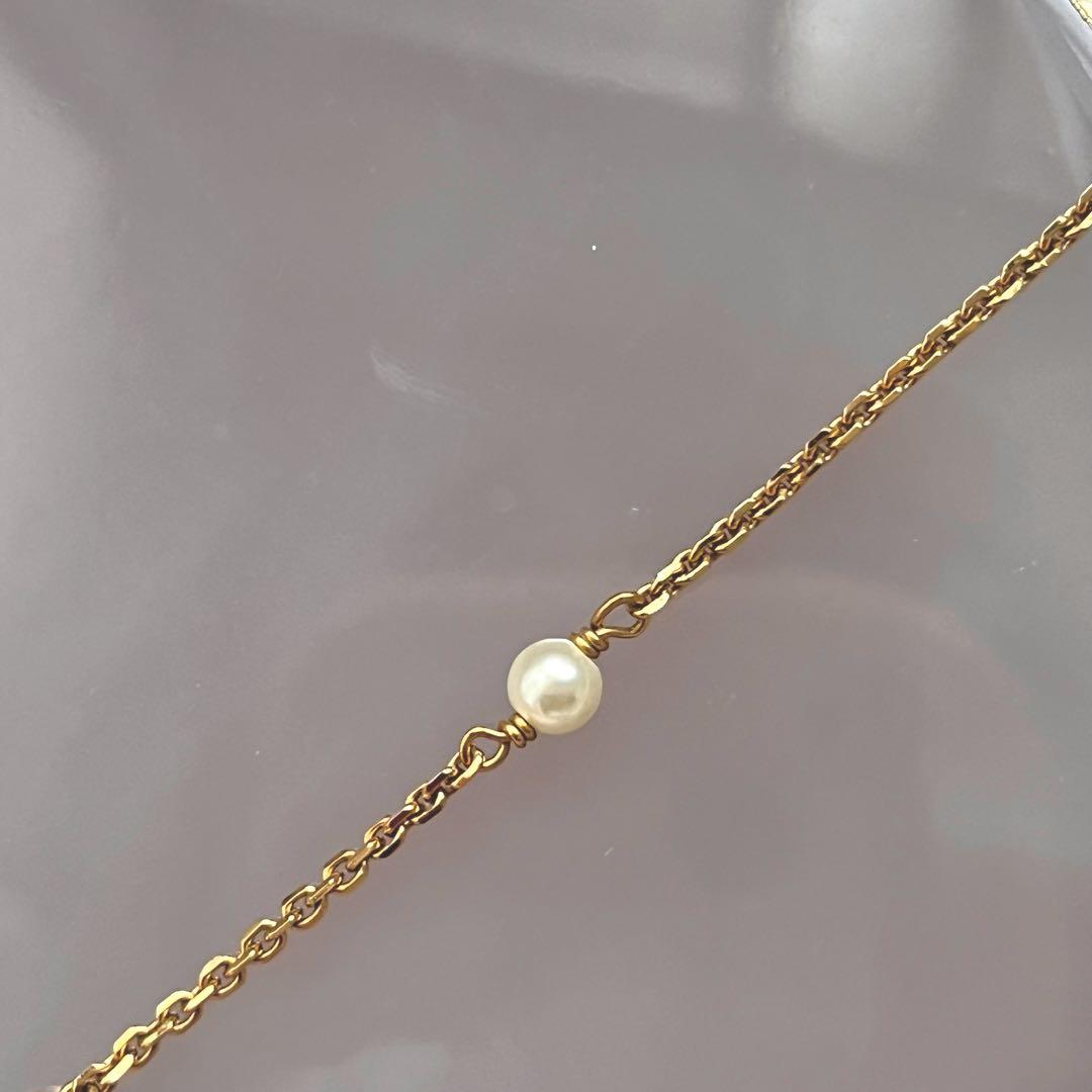【極美品】DIOR クレールディリュヌ ネックレス パール CDロゴ ストーン