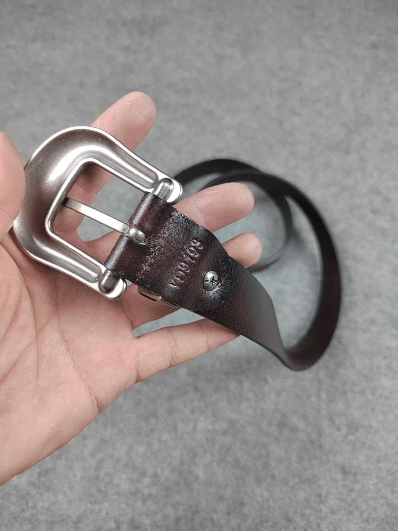 RRLスナップバックル本革ベルト110cm ブラウン