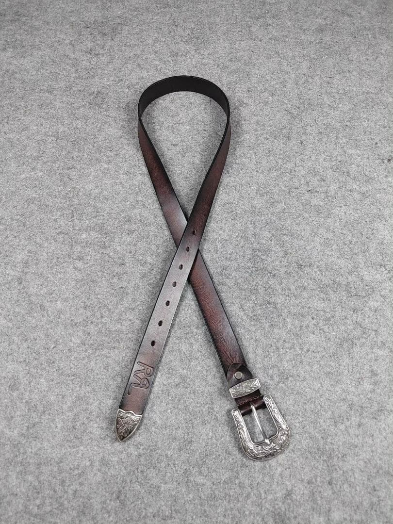 RRLスナップバックル本革ベルト110cm ブラウン