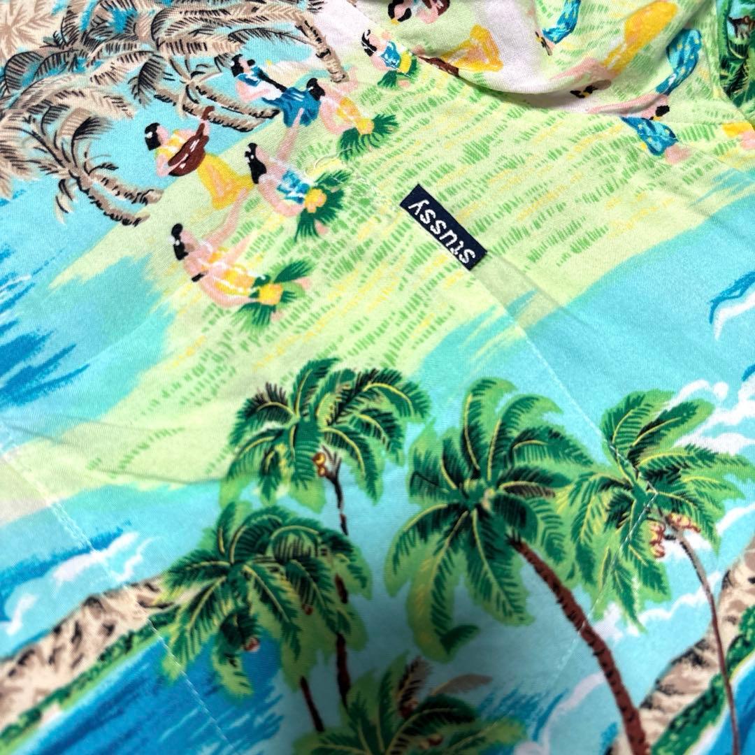 90's USA製 ステューシー レーヨン アロハシャツ オールドステューシー