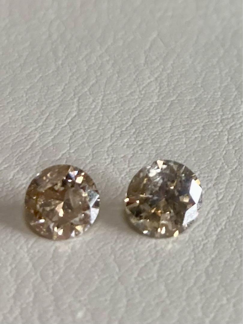 計１．６ｃｔ　ＰＴ天然ダイヤモンドピアス ブラウン系