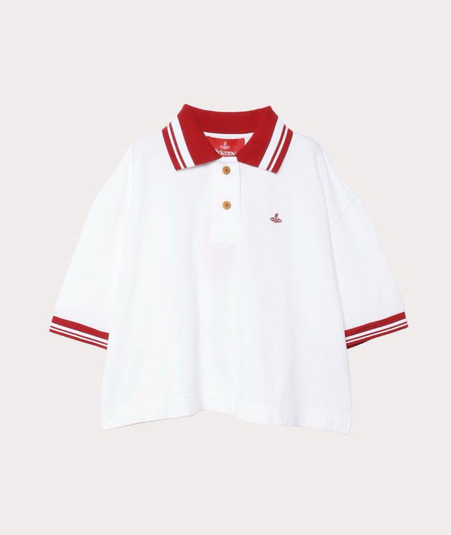 [未使用]Vivienne Westwoodコットンカノコポロシャツ コットンカノコ コンパクトポロトップ(ブラック)（レディース