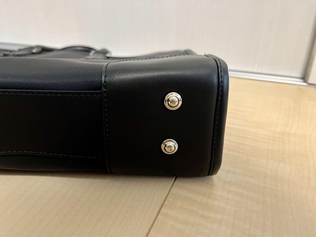 超美品 ポールスミス ビジネスバッグ 黒パープル ブリーフケース