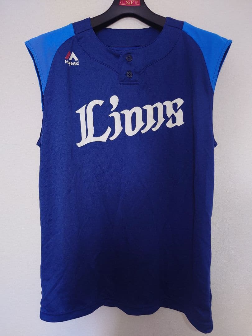 埼玉西武ライオンズ ノースリーブ トレーニングウェア L Majestic