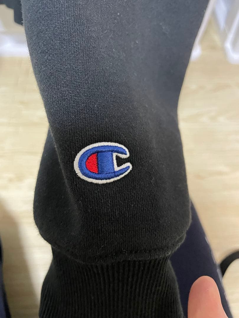 無地 ブラック チャンピオン フーディ パーカー Lサイズ USA古着 90s チャンピオン パーカー（裏起毛（有⁄無）裏起毛なし