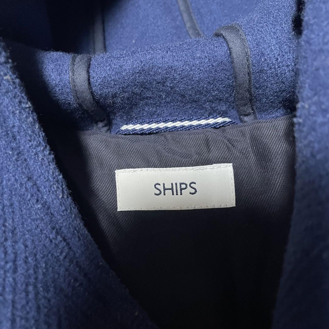 希少サイズ　SHIPS ダッフルコート　ロング丈　青　XL