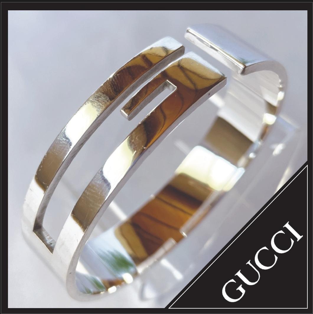 【GUCCI（グッチ）】シルバーバングル（Ag925）