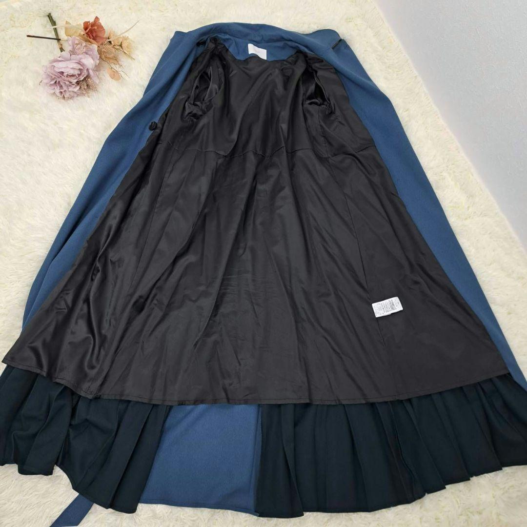 【極美品】HARE　ハレ　バイカラー　プリーツコート　マキシ丈　フレア　ベルト付