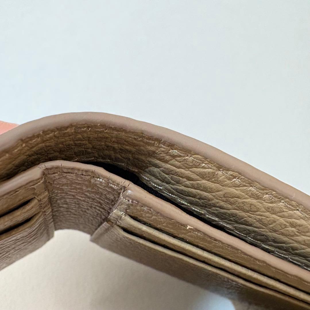 メゾンマルジェラ 4ステッチ 三つ折り財布 ベージュ