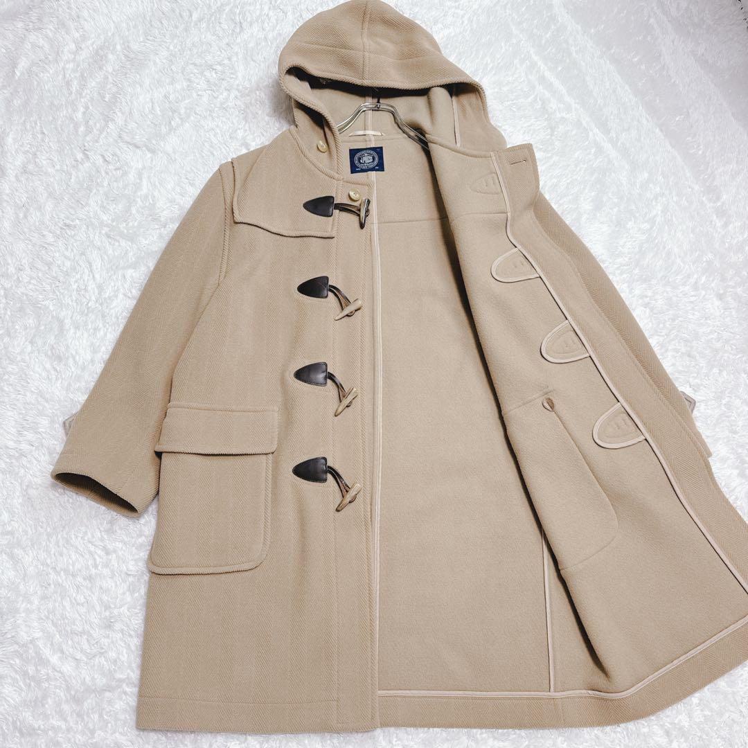 【美品】J.PRESS ヘリンボーン ダッフルコート ジェイプレス キャメル L