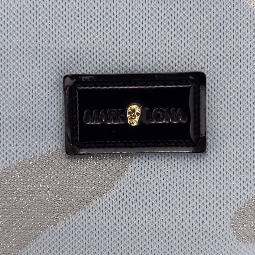 美品□MARK&LONA□ゴルフ スカル カモフラ ワッペン 刺繍 ポロ
