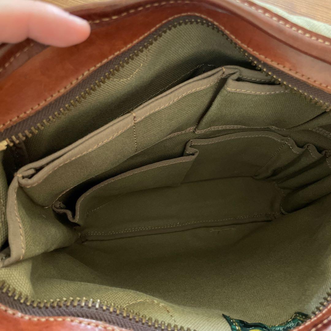 栃木レザー　キャンバスレザーバッグ