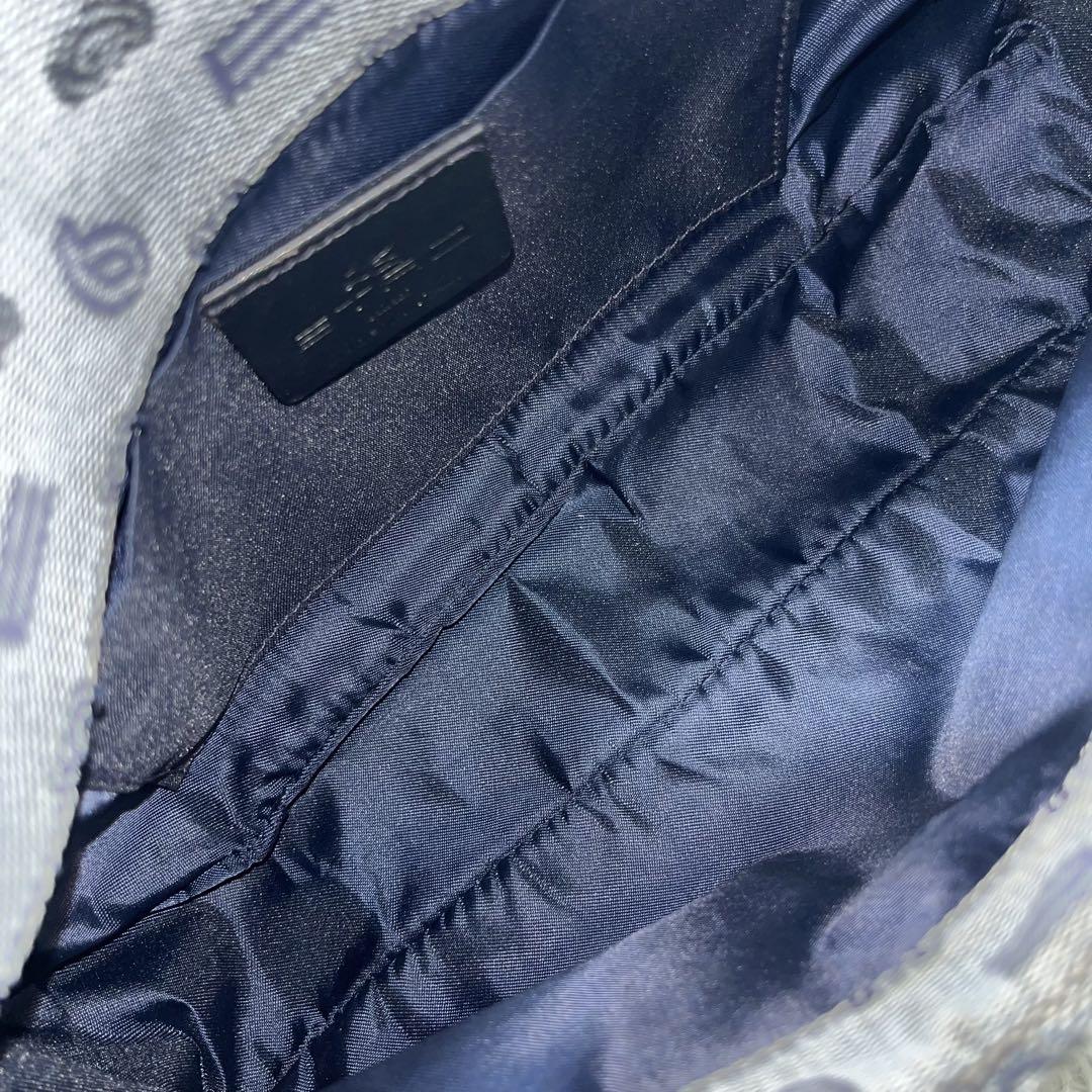 ETRO エトロ ワンショルダー ハンドバッグ ネイビー レザー 総柄