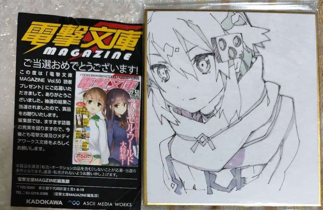 abec 直筆イラスト色紙　ソードアート・オンライン　シノン　SAO
