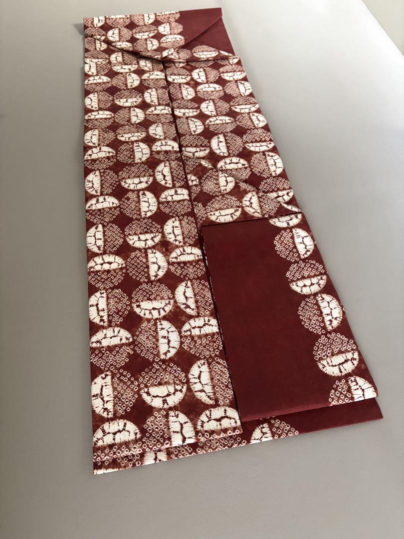 茜染 九寸名古屋帯 絞り 丸文様 美品