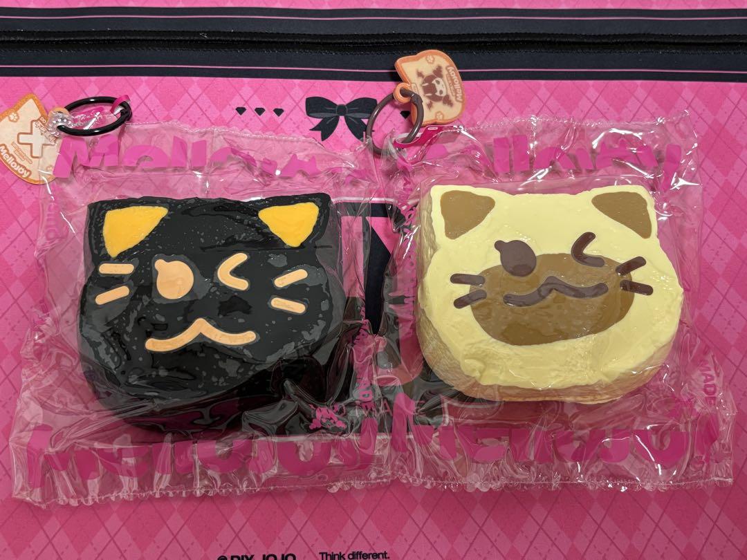 mellojoy◆とろんスクイーズ 黒猫 シャム猫◆にゃんこ族トースト