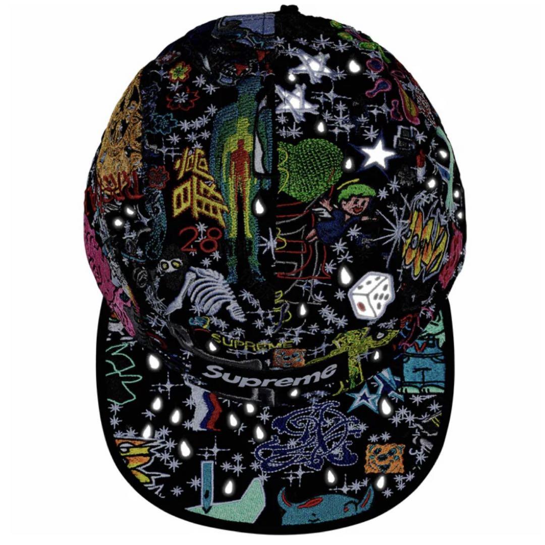 【レビューで送料無料】 Cap Camp Embroidered AOI Supreme Black メルカリ - 黒 帽子
