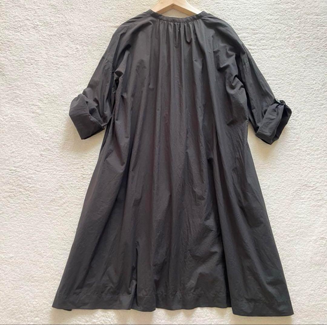 ビアズリー BEARDSLEY リボン ギャザー ワンピース 袖ロールアップ