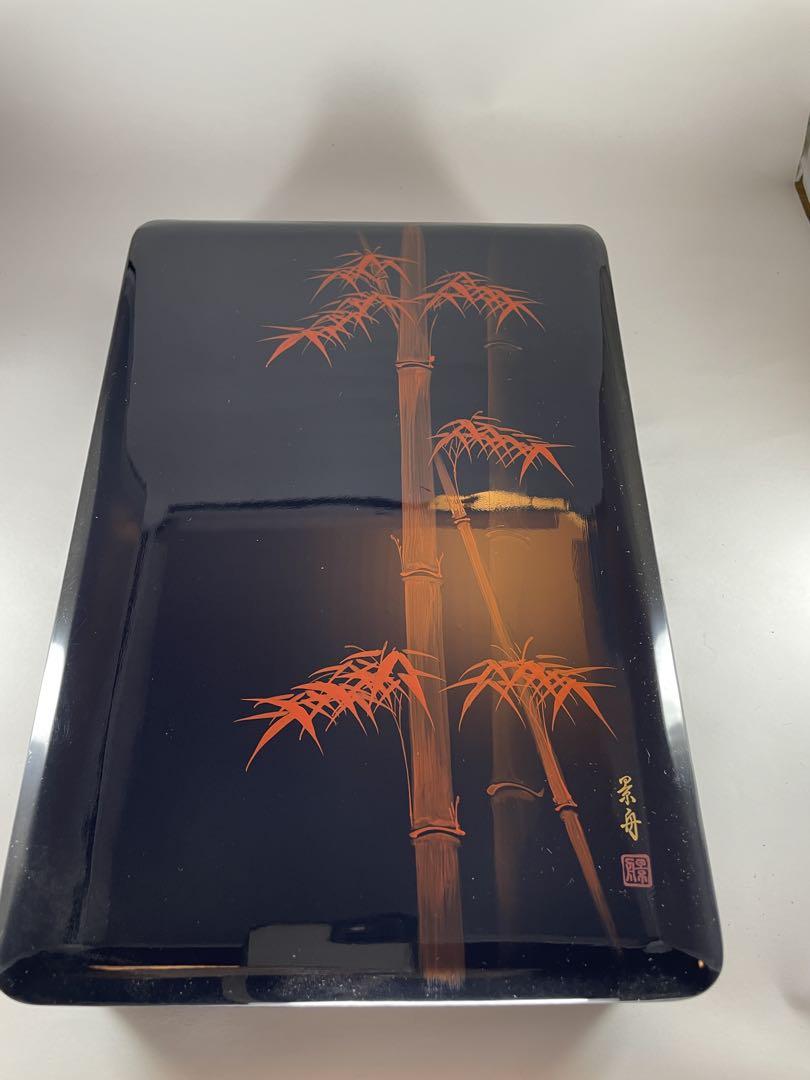 漆器　書道　硯箱　景舟
