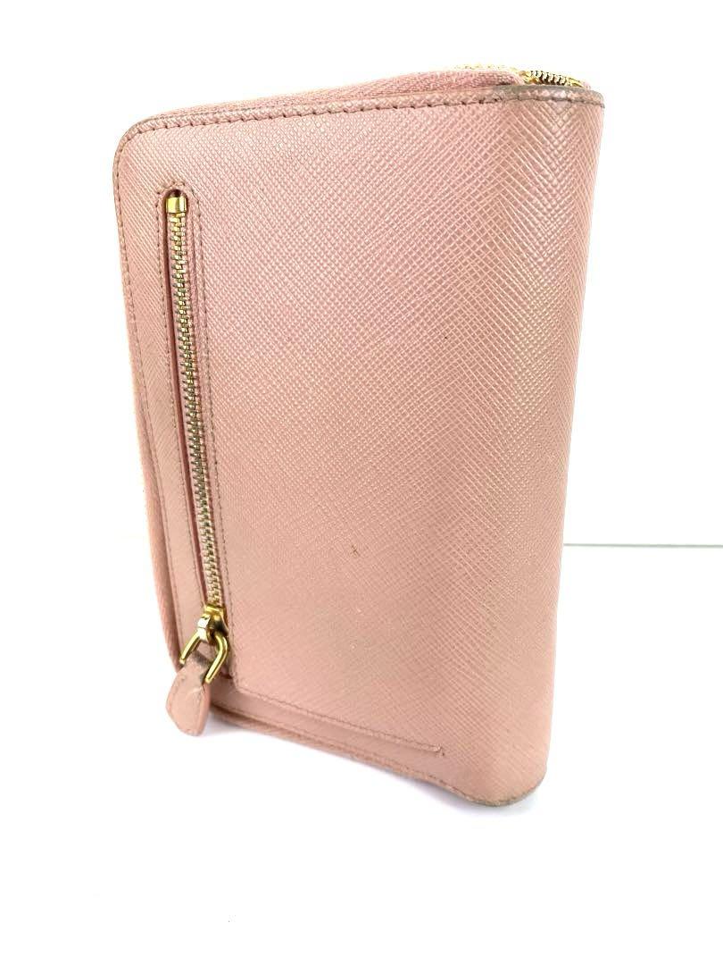 PRADA プラダ 二つ折り財布 サフィアーノ ピンク レディース 1ML001