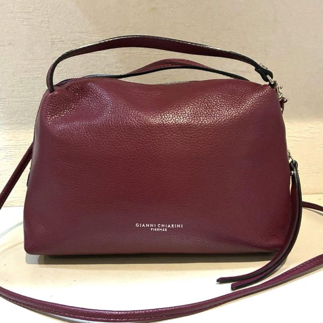 【美品】GIANNI CHIARINI アリファ 2WAY レザーバッグ M