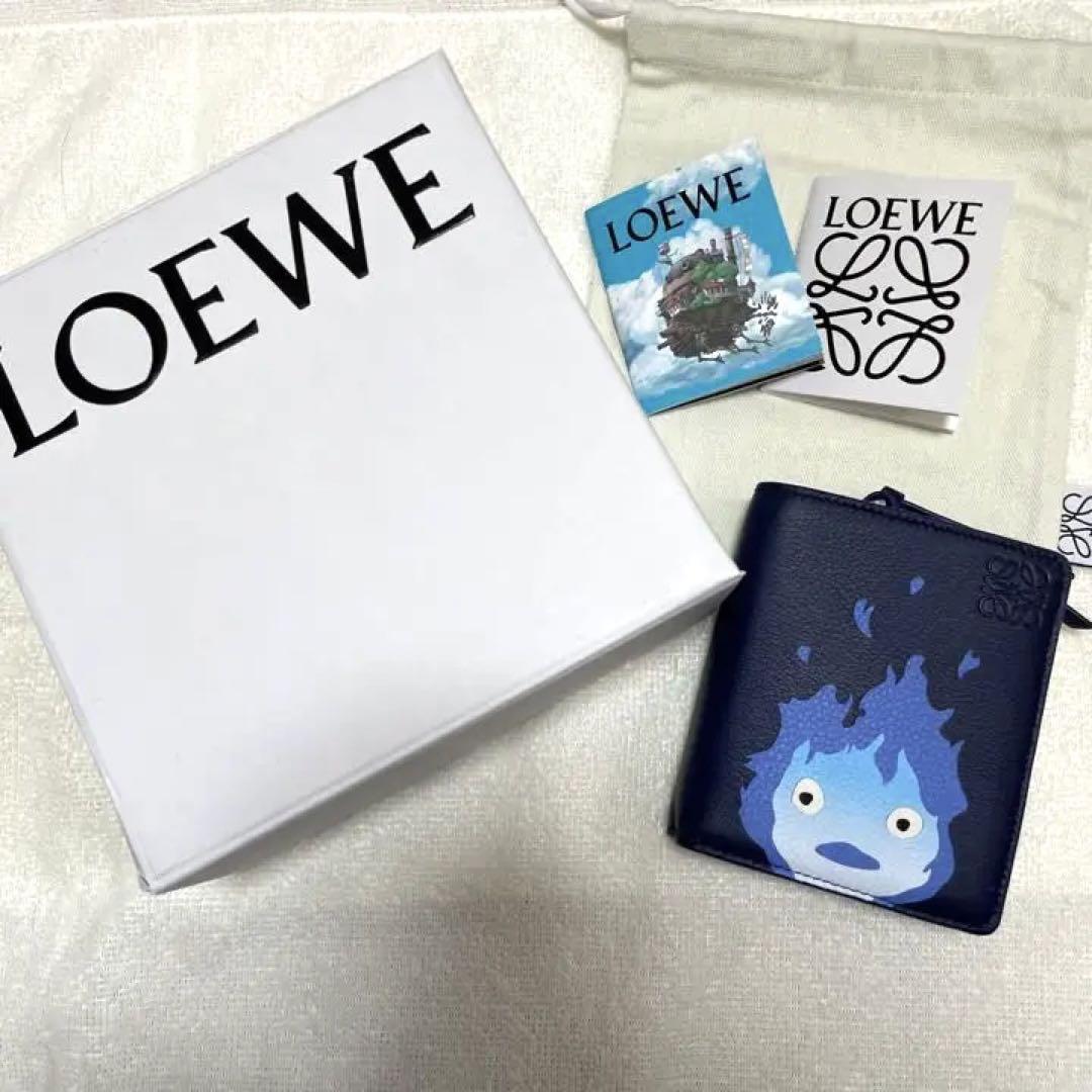 ロエベ LOEWE ハウルの動く城 コンパクトジップウォレット カルシファー 青