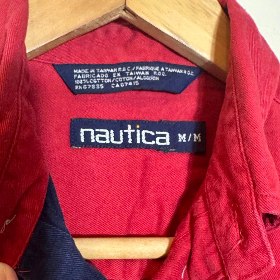 NAUTICA 90s フラッグ切替 BDシャツ セイルスポーツ刺繍 長袖 XL