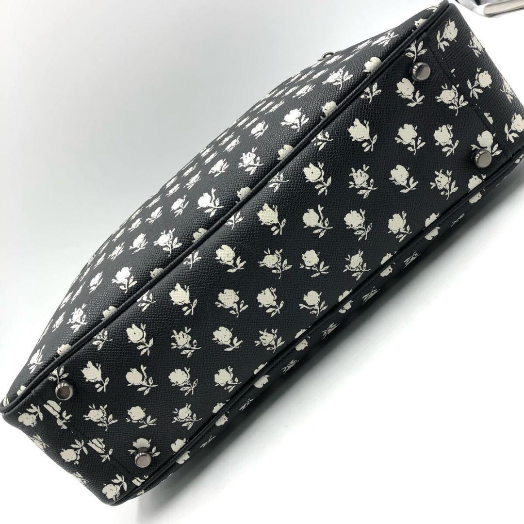 限定品 極美品 コーチ 2way ビジネスバッグ 斜め掛け 総柄 レザー 白黒