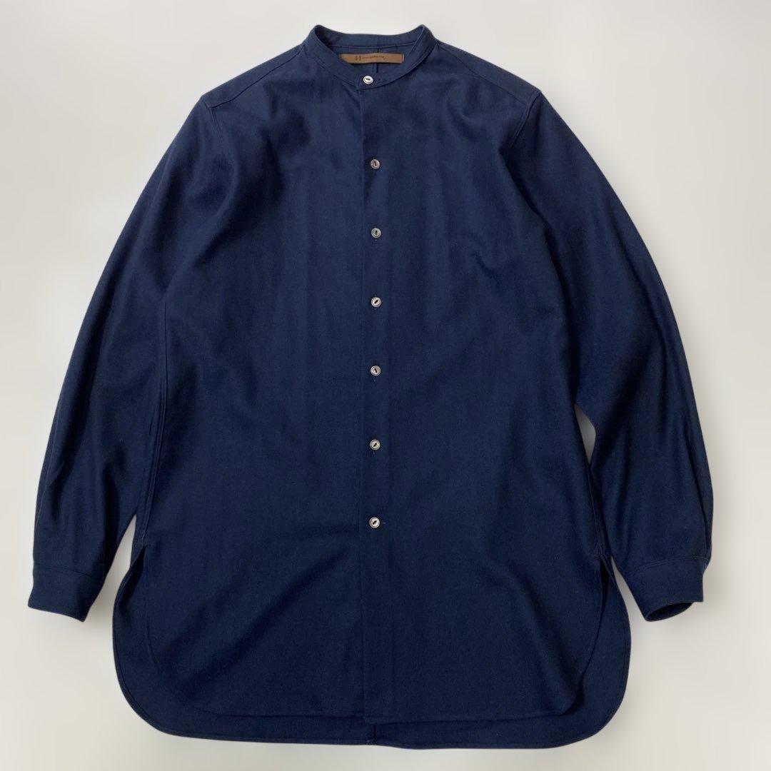 Honor gathering ファインウール ストレッチ ノーカラーシャツ