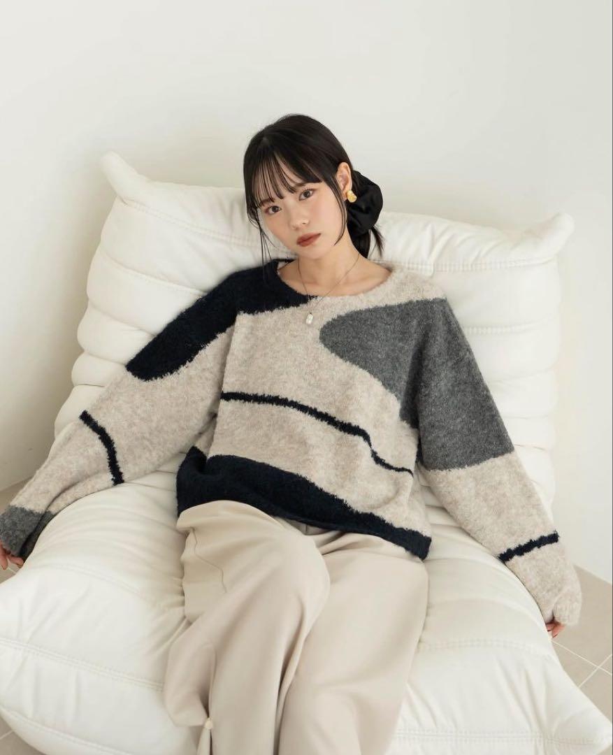 hinari マーブルニットプルオーバー hinari（ヒナリ）の「マーブルニットプルオーバー（ニット