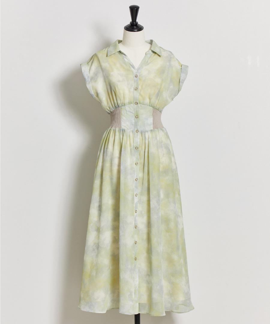 【新品タグ付き★】NOELA♡アート柄ウエストリブワンピース