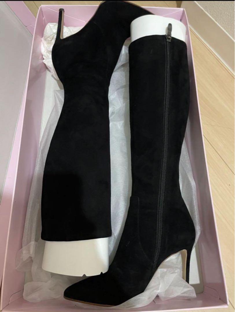 DIANAダイアナ シルエットにうっとり☆ レザーフィットブーツ 22cm
