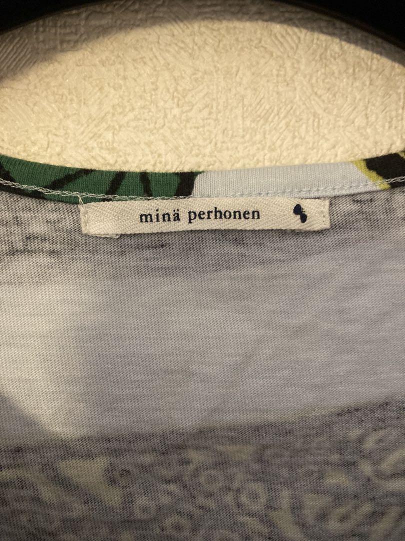 ミナペルフォネン　mingling バード柄Tシャツ 水色　36サイズ