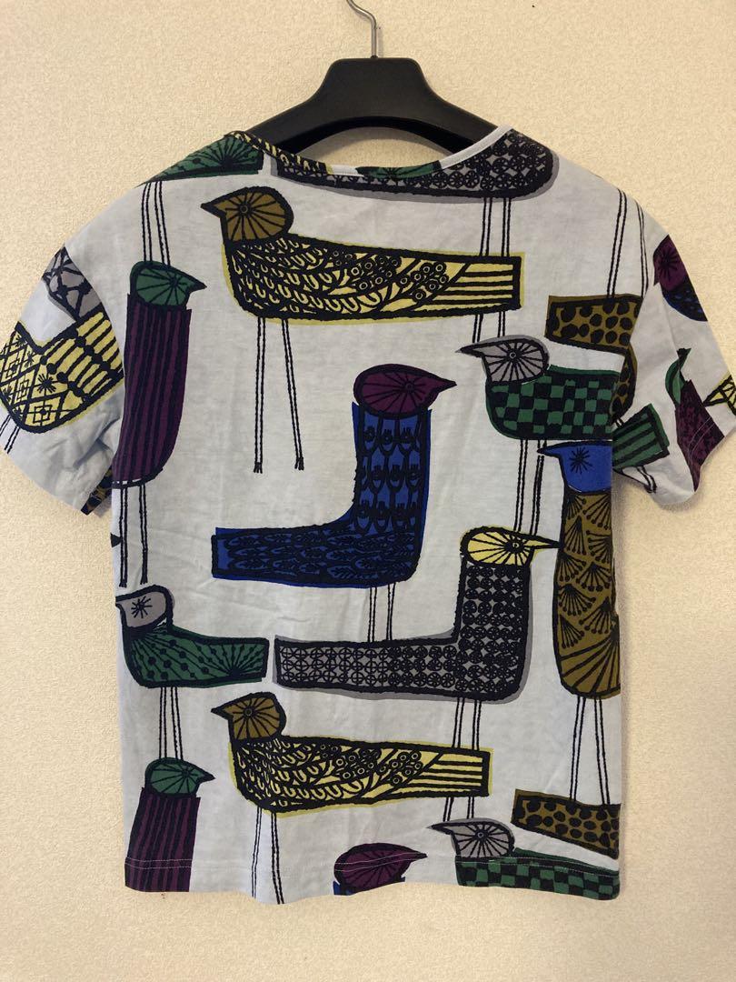 ミナペルフォネン　mingling バード柄Tシャツ 水色　36サイズ