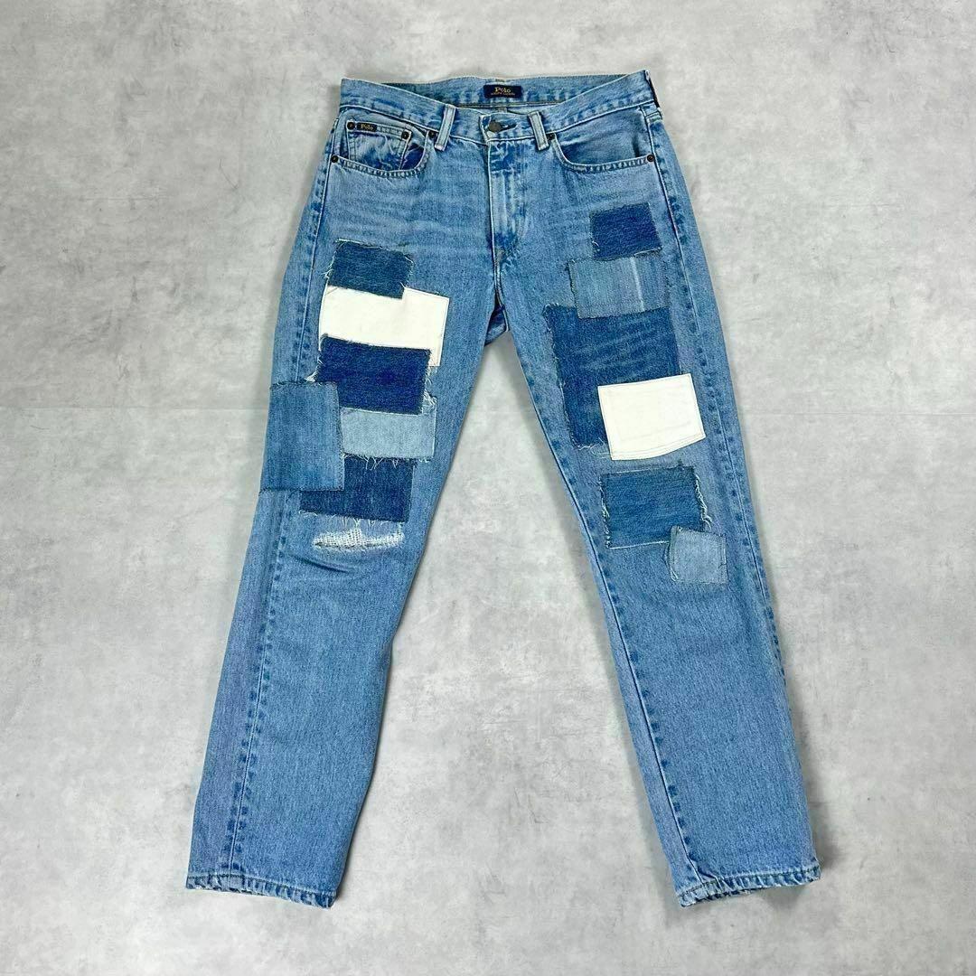 ポロラルフローレン パッチワーク Avery ボーイフレンドジーンズ 26 SS・POLO RALPH LAUREN