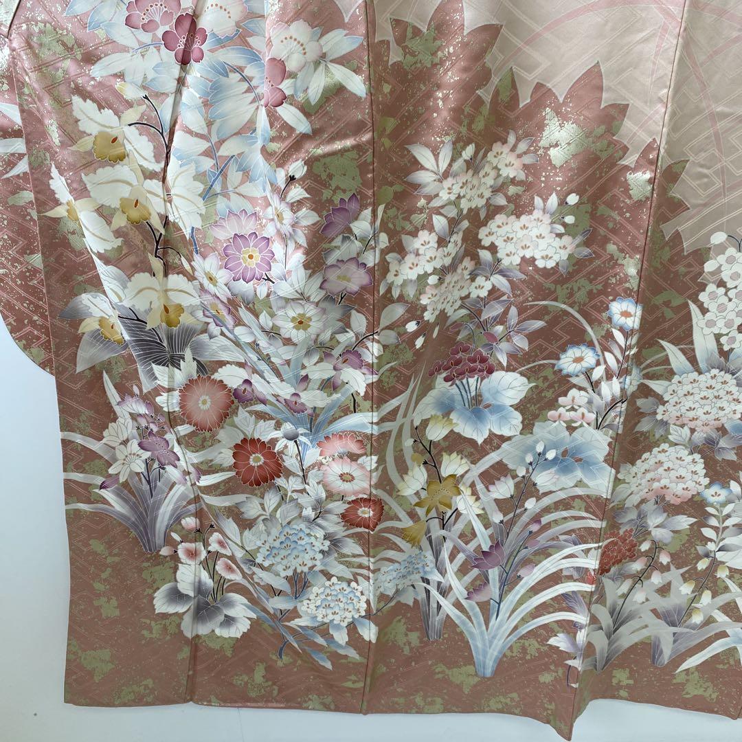 春】20793o 振袖 金彩 紗綾形に芝 花植物文様 着物 - メルカリ 春】20793o 振袖 金彩 紗綾形に芝 花植物文様 着物 - メルカリ