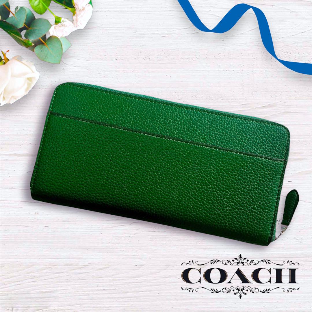 COACH ロゴ グラフィック 長財布 グリーン
