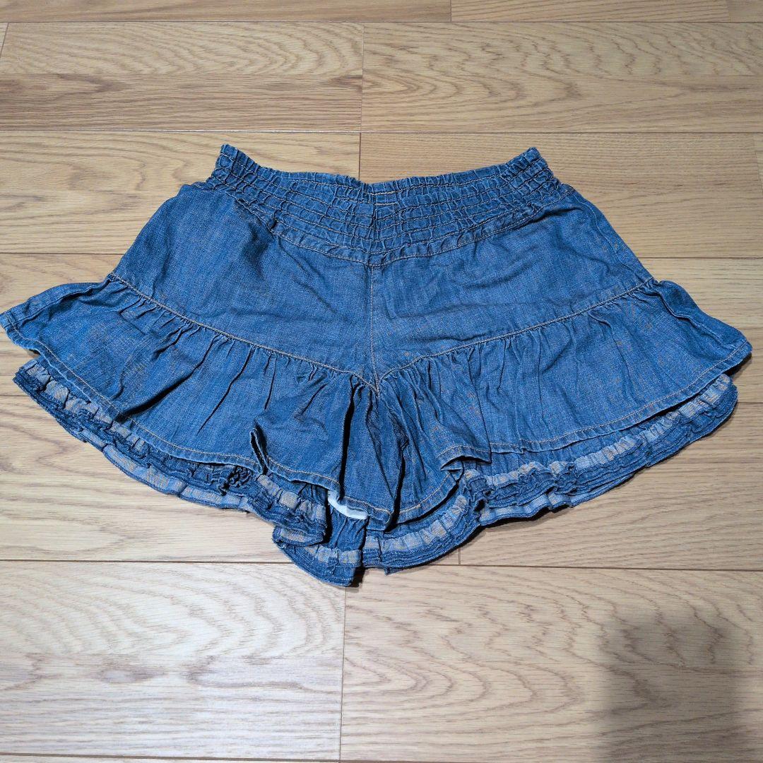 デニム フリル付きショートパンツ - メルカリ