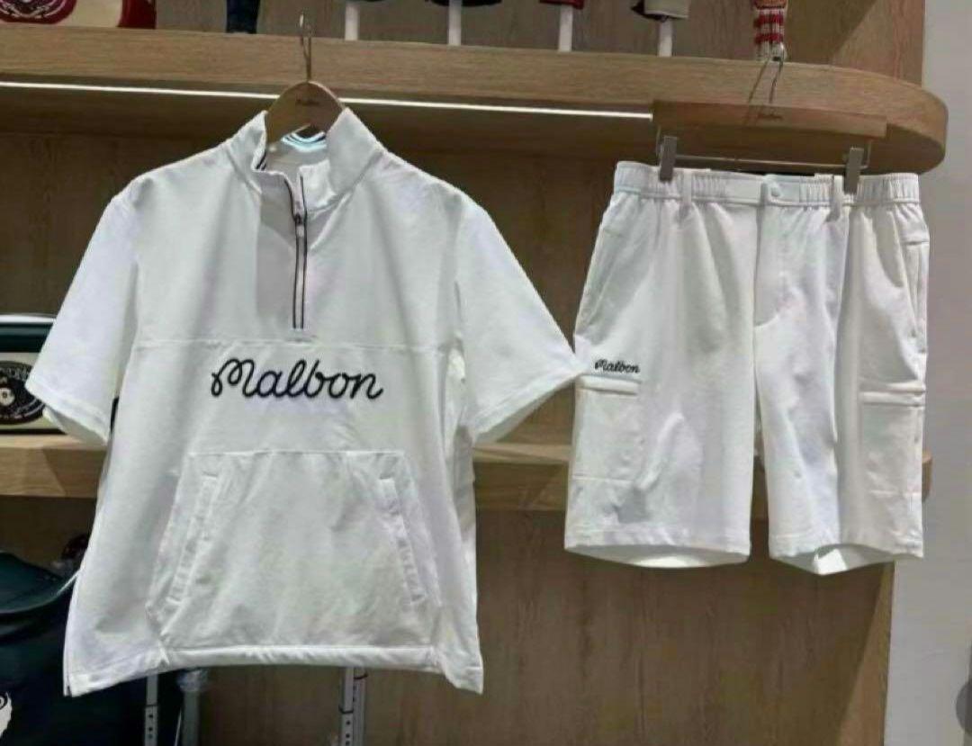 マルボン ゴルフウェア ハーフジップシャツ ショートパンツ 2点セット マルボン ゴルフウェア ハーフジップシャツ ショートパンツ 2点