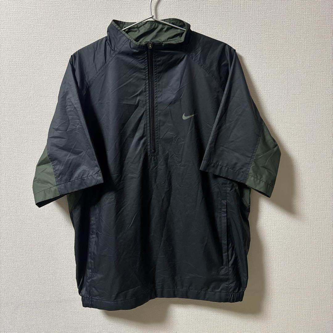 美品】ナイキゴルフ 半袖 ナイロン プルオーバー ハーフジップ