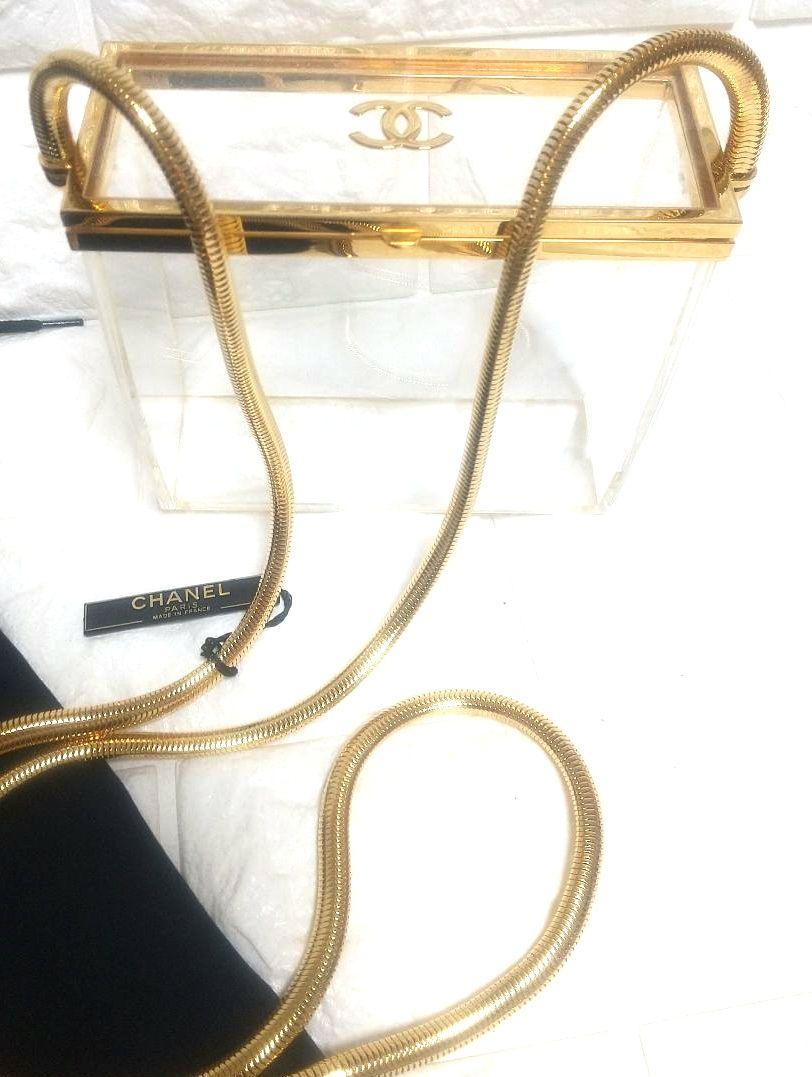 シャネル超希少品 クリア プレキシガラス CC ボックス バッグ